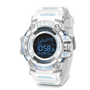 Activa Summit ACW8082-025 Silver Digital Sport Watch 50mm New